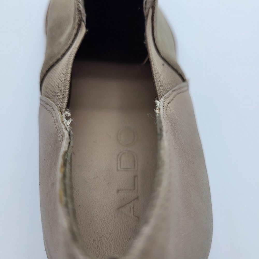 Aldo tan suede + leather slip on elasticized gores low heel western shoe Sz 7 - Picture 9 of 13